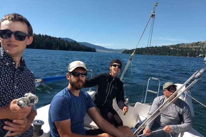 a group of people on a boat