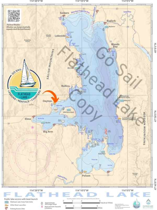 Flathead Lake Nav map map