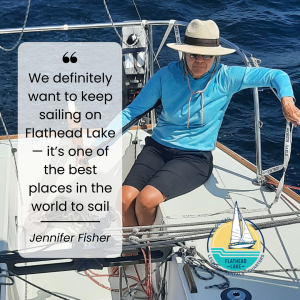 Jennifer Fisher sitting on a boat